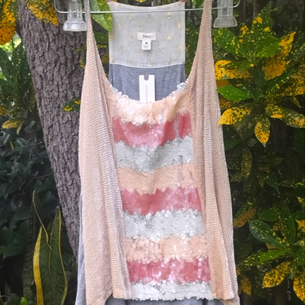Anthropologie TINY sequin tank sz Medium New